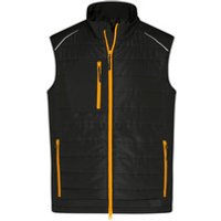 Herren Softshell Hybridweste JN1822, schwarz/neon-orange, Größe M Bild 2