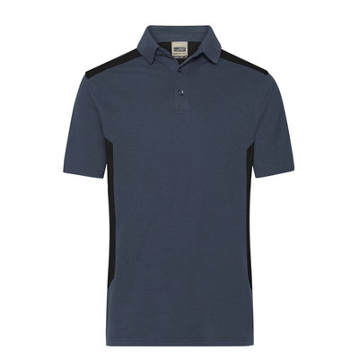 Herren BIO Workwear Poloshirt Kontrast JN1826, carbon/schwarz, Größe 3XL