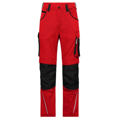 Workwear Arbeitshose Slim Line JN1832, rot/schwarz, Größe 54