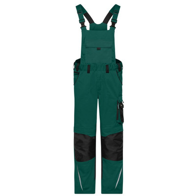Workwear Latzhose Cordura® JN1833, dunkelgrün/schwarz, Größe 52
