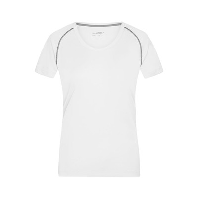 Damen Fitness Shirt JN495, weiß/silber, Größe S