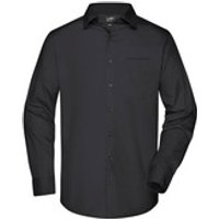 Herren Langarm Business Hemd JN642, schwarz, Größe 3XL Bild 2