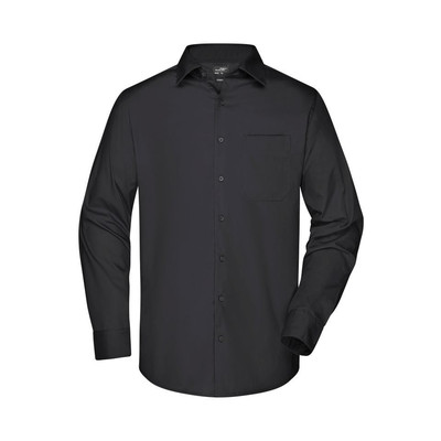 Herren Langarm Business Hemd JN642, schwarz, Größe 6XL