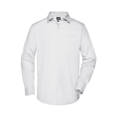 Herren Langarm Business Hemd JN642, weiß, Größe L