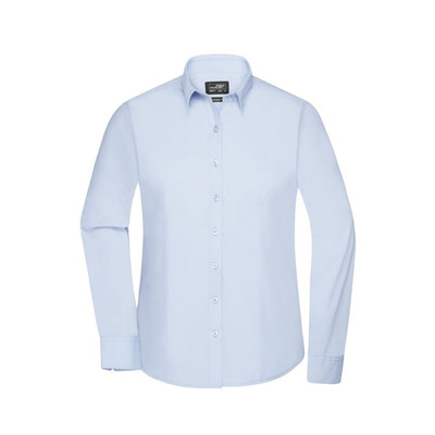 Damenbluse Poplin Langarm JN677, hellblau, Größe XS