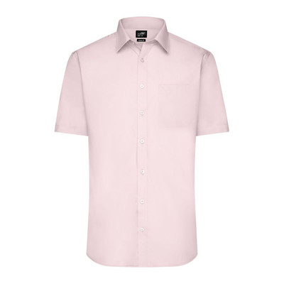 Herrenhemd Poplin Kurzarm JN680, pink, Größe L