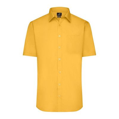 Herrenhemd Poplin Kurzarm JN680, gelb, Größe 3XL