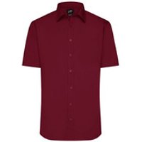 Herrenhemd Poplin Kurzarm JN680, wein-rot, Größe S Bild 2