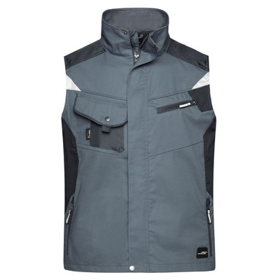 Workwear Weste JN822, carbon/schwarz, Größe M
