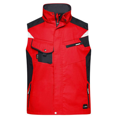 Workwear Weste JN822, rot/schwarz, Größe XXL
