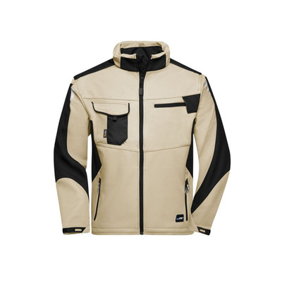 Workwear Softshell Jacke JN844, stein-grau/schwarz, Größe XXL