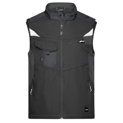 Workwear Softshell Weste JN845, schwarz, Größe 3XL