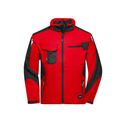 Workwear Softshell Jacke JN844, rot/schwarz, Größe XS