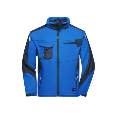 Workwear Softshell Jacke JN844, königs-blau/navy-blau, Größe XL