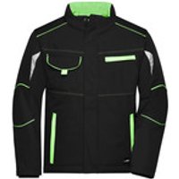 Winter Workwear Softshell Jacke JN853, schwarz/lime-grün, Größe 6XL Bild 2