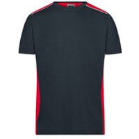 Herren Workwear T-Shirt Kontrast JN860, carbon/rot, Größe XL Bild 2