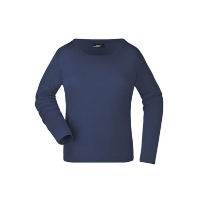Damen Rundhalsshirt Langarm JN903, navy-blau, Größe 3XL