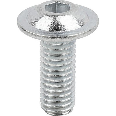 SCHRAUBE HALBRUNDKOPF DIN EN ISO7380-2 FORM:B M. INNENSECHSKANT U. BUND M12X60, STAHL 10.9 GALVANISCH VERZINKT