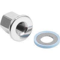 HUTMUTTER M. DICHT + UNTERLAGSCHEIBE, D=M08, SW=13, EDELSTAHL 1.4404 POLIERT, HYGIENIC USIT®, KOMP:FLUOROPRENE XP45 Bild 2