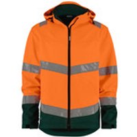 Malaga Warnschutz Softshell-Jacke, Größe 4XL, NEONORANGE/FLASCHENGRÜN Bild 2