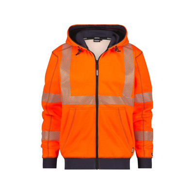 Evans Warnschutz Kapuzensweatshirt, Größe 2XL, NEONORANGE/DUNKELBLAU