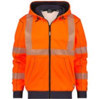 Evans Warnschutz Kapuzensweatshirt, Größe 2XL, NEONORANGE/DUNKELBLAU Bild 2