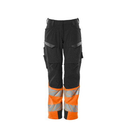 Hose mit Knietaschen ACCELERATE SAFE, Dunkelanthrazit/hi-vis Orange, Größe 76C40