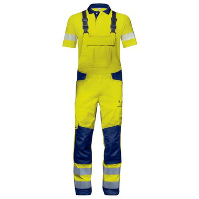 Latzhose Construction warngelb, Größe 32