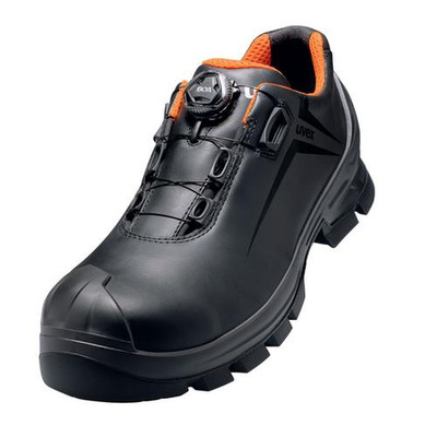 2 MACSOLE® Halbschuhe S3 65313 schwarz/orange, Weite 12, Größe 38