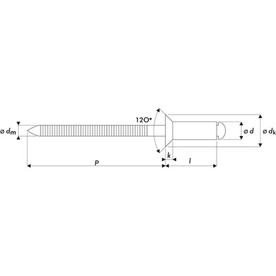 Q-Standard Blindniet Edelstahl A2/A2 Senkkopf 3.0 X 10