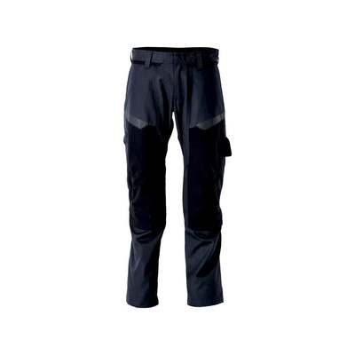 21579-281 Hose mit Knietaschen, schwarzblau/hi-vis gelb, 90C56