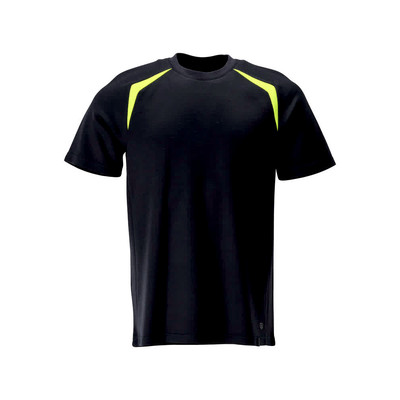 21582-327 T-Shirt, schwarzblau/hi-vis gelb, 3XL