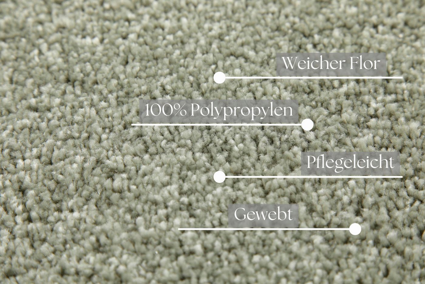 OTTO home Teppich Chanley, rechteckig, Höhe: 13 mm, moderner dichter weicher zeitloser Kurzflorteppich, Wohnzimmer Bild 4