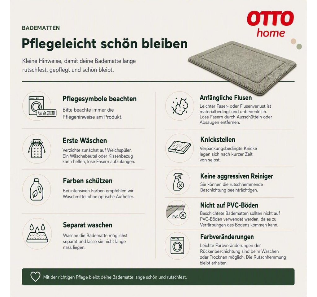 Bruno Banani Badematte Robby, 2 tlg. Hotelmatten-Set, 50x70cm, Duschvorleger, Höhe 5 mm, beidseitig nutzbar, fußbodenheizungsgeeignet, Baumwolle, rechteckig, Badvorleger, Badezimmer Teppich, einfarbig, 850 g/m², 100% Baumwolle