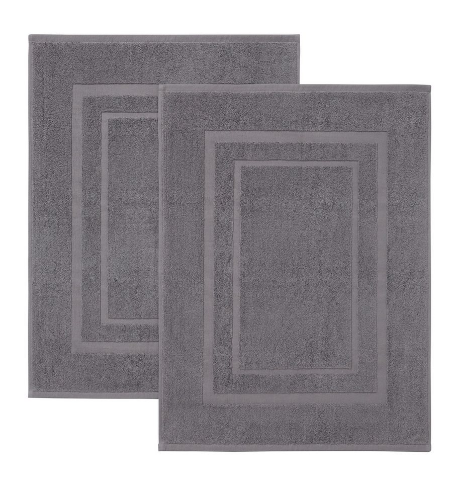 Bruno Banani Badematte Robby, 2 tlg. Hotelmatten-Set, 50x70cm, Duschvorleger, Höhe 5 mm, beidseitig nutzbar, fußbodenheizungsgeeignet, Baumwolle, rechteckig, Badvorleger, Badezimmer Teppich, einfarbig, 850 g/m², 100% Baumwolle Bild 4