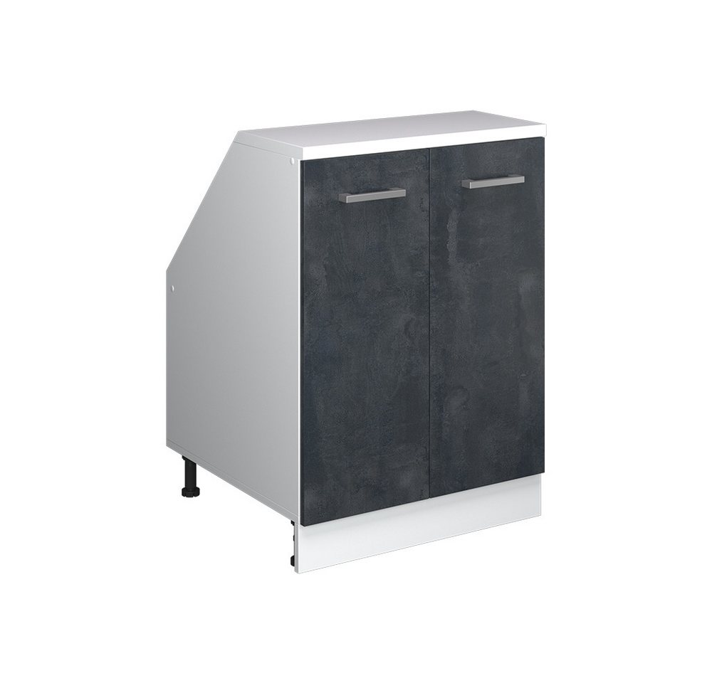 Vicco Kommode Rion, Schwarz Beton/Weiß, 60 x 81.6 cm mit 2 Türen, Schrankkorpus... (1 St) Bild 2