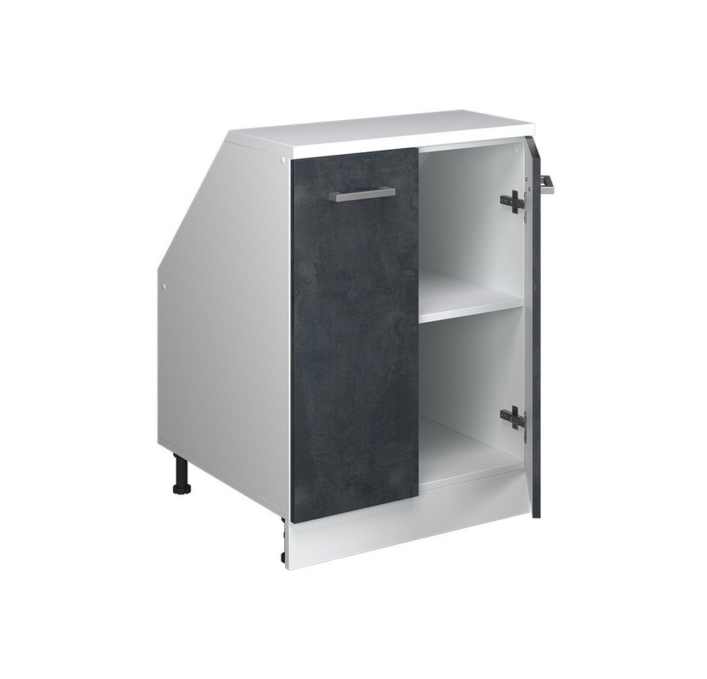 Vicco Kommode Rion, Schwarz Beton/Weiß, 60 x 81.6 cm mit 2 Türen, Schrankkorpus... (1 St) Bild 4