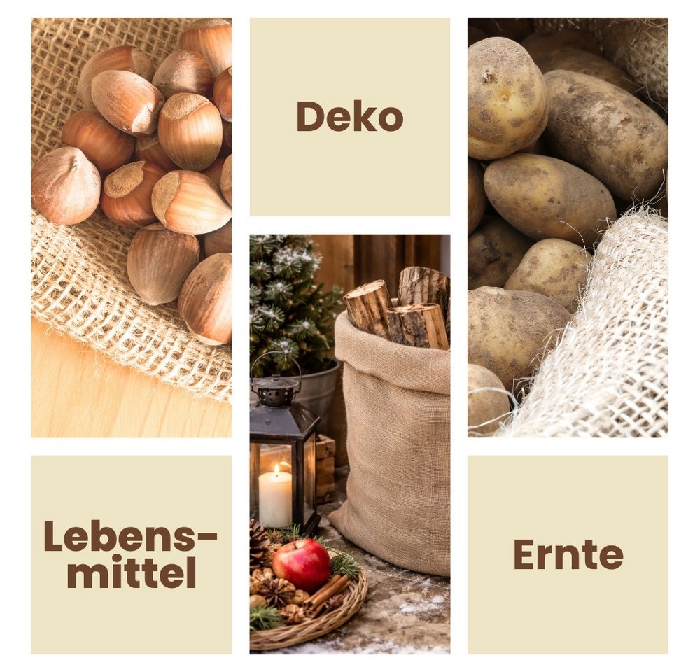 GarPet Gartensack Jutesack Kartoffelsack Winterschutz Pflanz Sack Frostschutz Pflanzen, (12-tlg)