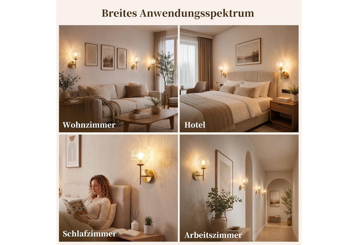 ZMH Wandleuchte T-förmige Wandlamp in Gold-Optik, klares Glas, Augenschutz, ohne Leuchtmittel, Goldene Kugelglas, G9-Fassung, sanftes dekoratives Licht.