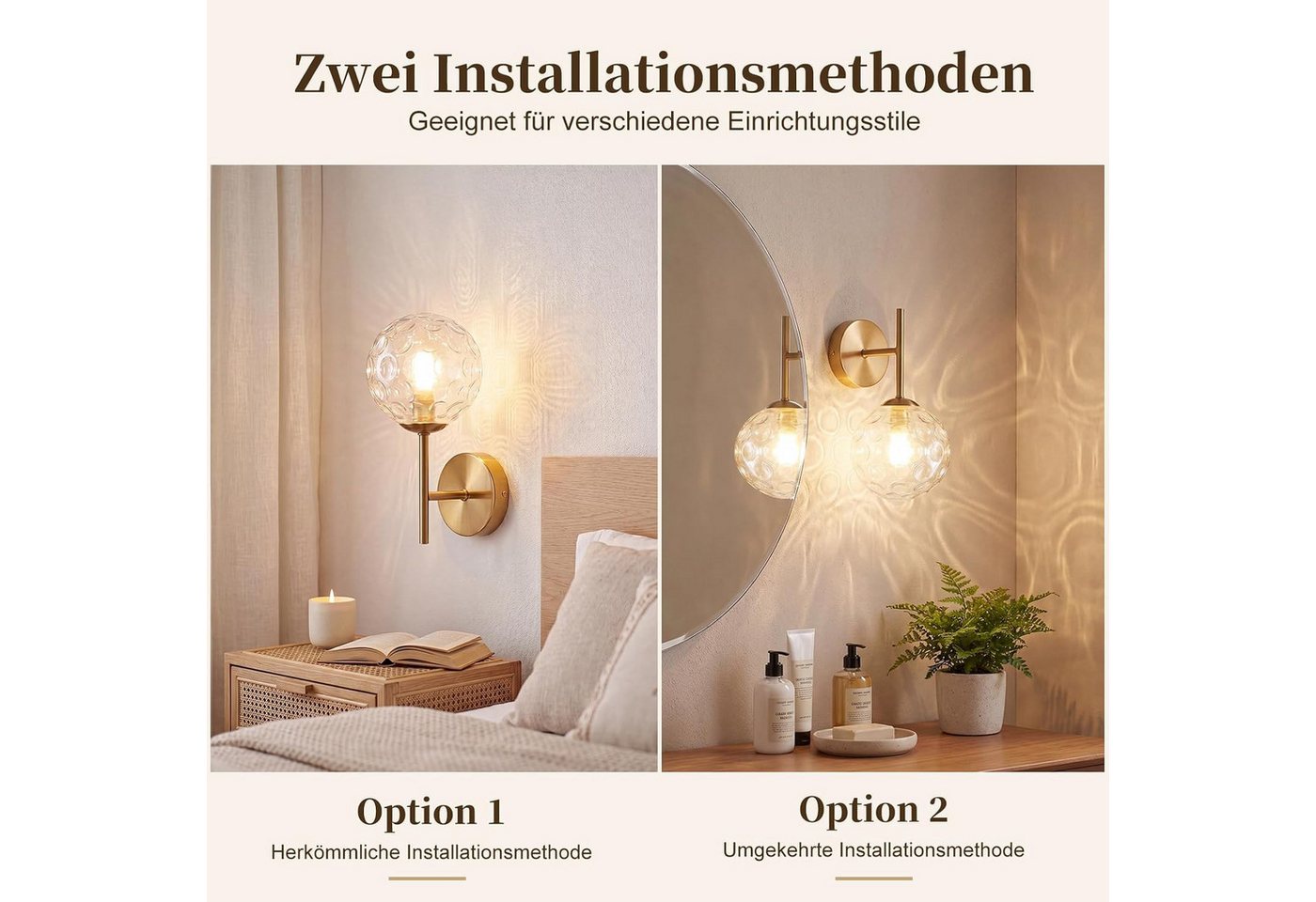 ZMH Wandleuchte T-förmige Wandlamp in Gold-Optik, klares Glas, Augenschutz, ohne Leuchtmittel, Goldene Kugelglas, G9-Fassung, sanftes dekoratives Licht. Bild 2