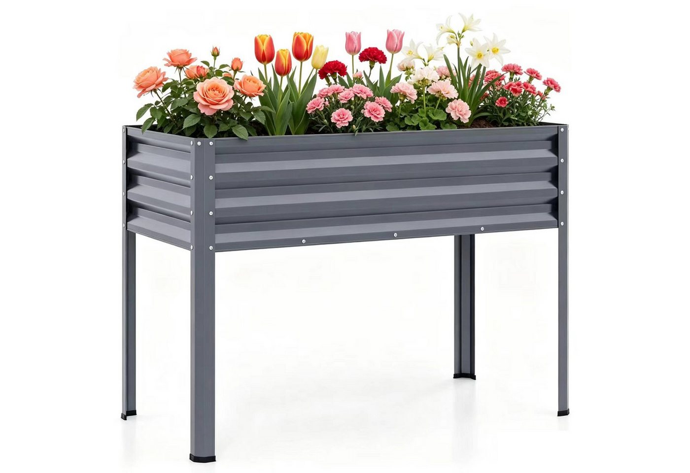 KOMFOTTEU Hochbeet, Blumenbeet mit Beinen & Drainagelöchern