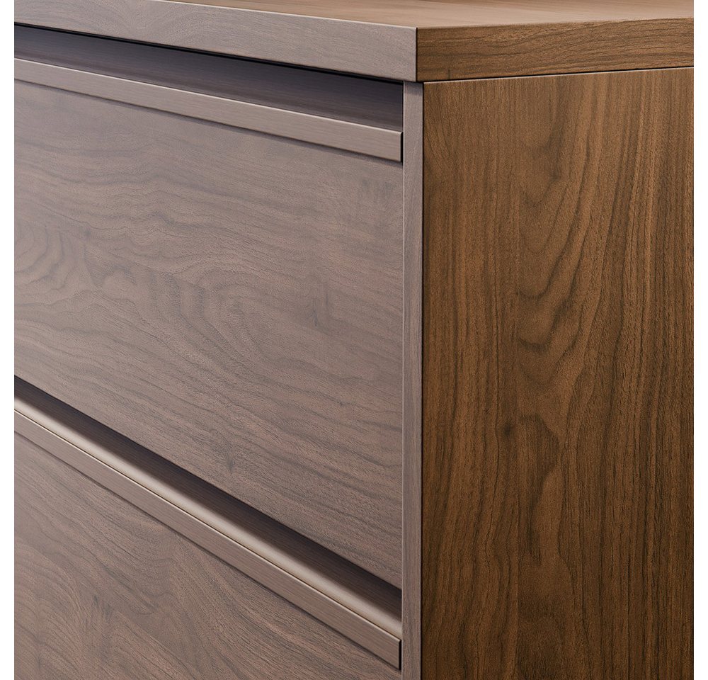 Lomadox Waschtisch VERZUOLO-56-WALNUT, 80 cm breit in Walnuss, wandhängend, grifflos