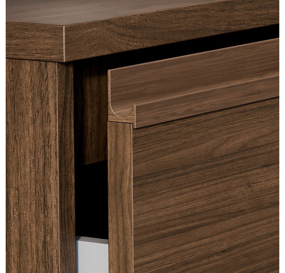 Lomadox Waschtisch VERZUOLO-56-WALNUT, 80 cm breit in Walnuss, wandhängend, grifflos Bild 2