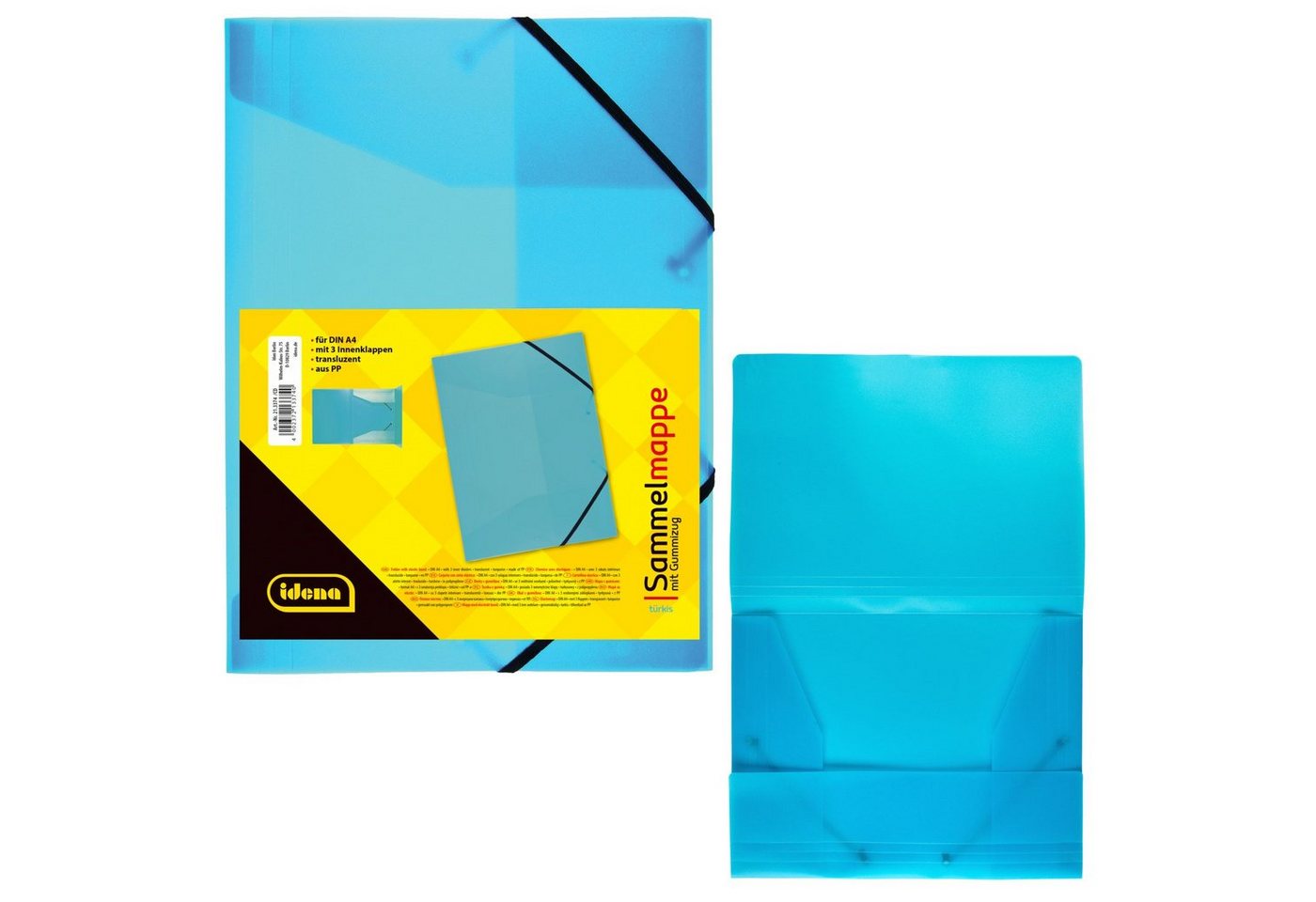 Idena Hefter Idena 213374 - Sammelmappe mit Gummizug für DIN A4, aus Polypropylen