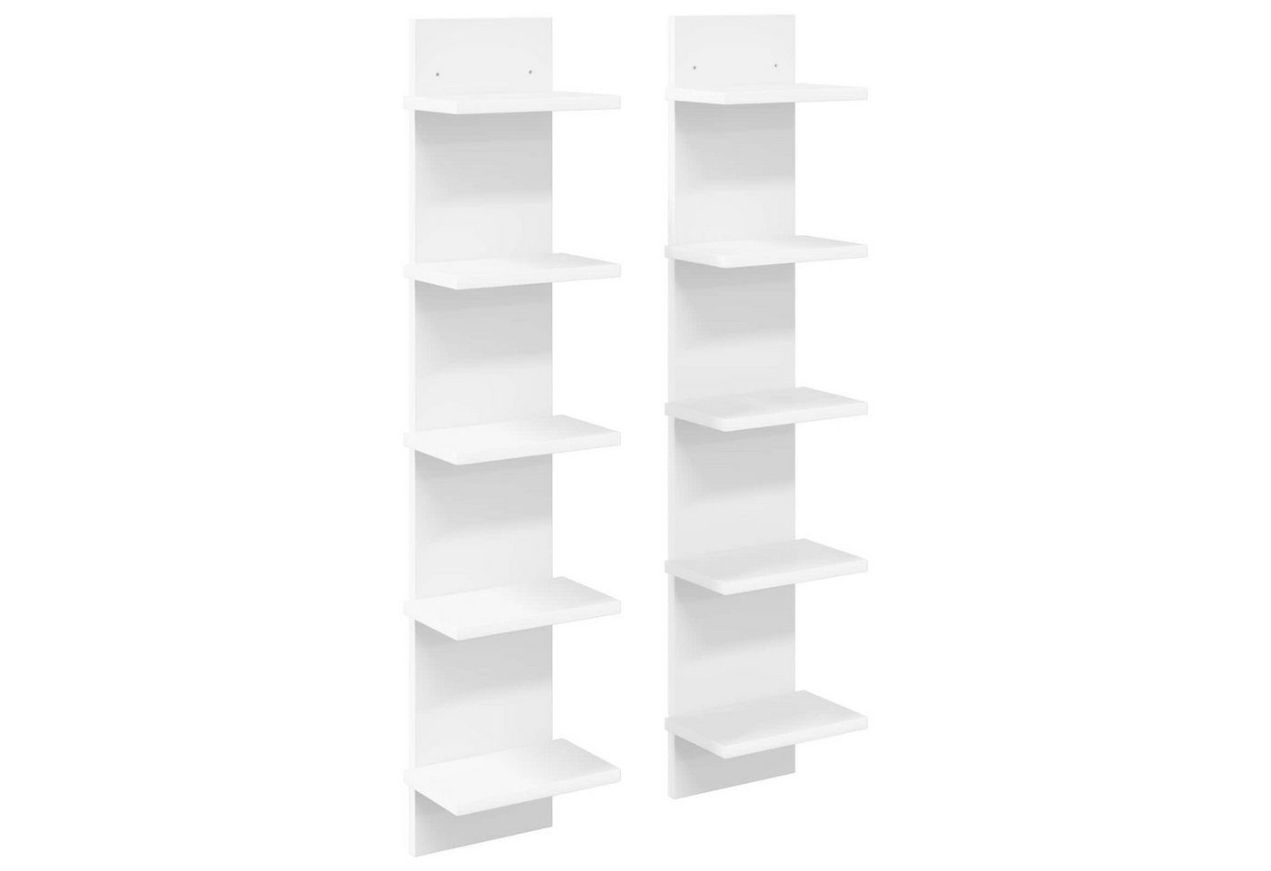 vidaXL Regal Wandregal 2 stk. Weiß 22 x 15 x 100 cm Holzwerkstoff, 2-tlg. Bild 2