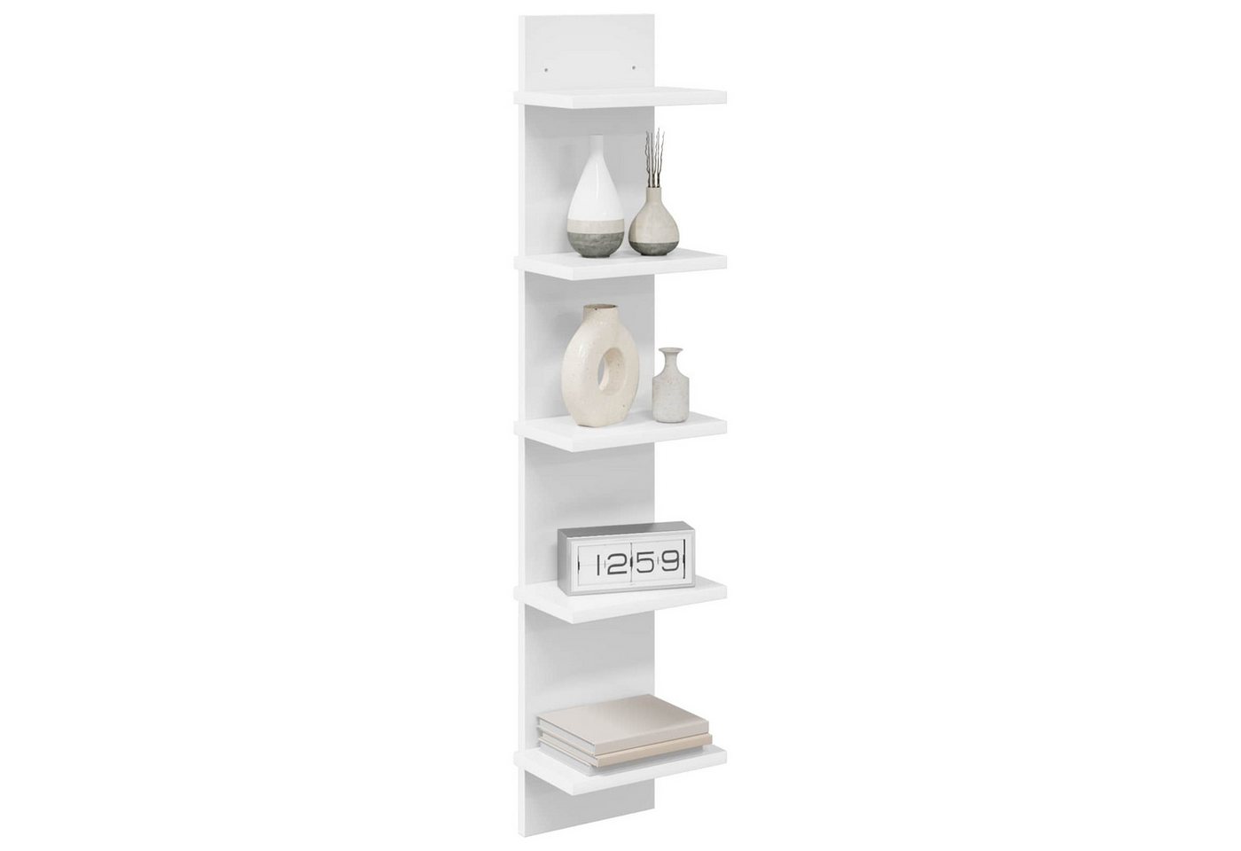 vidaXL Regal Wandregal 2 stk. Weiß 22 x 15 x 100 cm Holzwerkstoff, 2-tlg. Bild 3