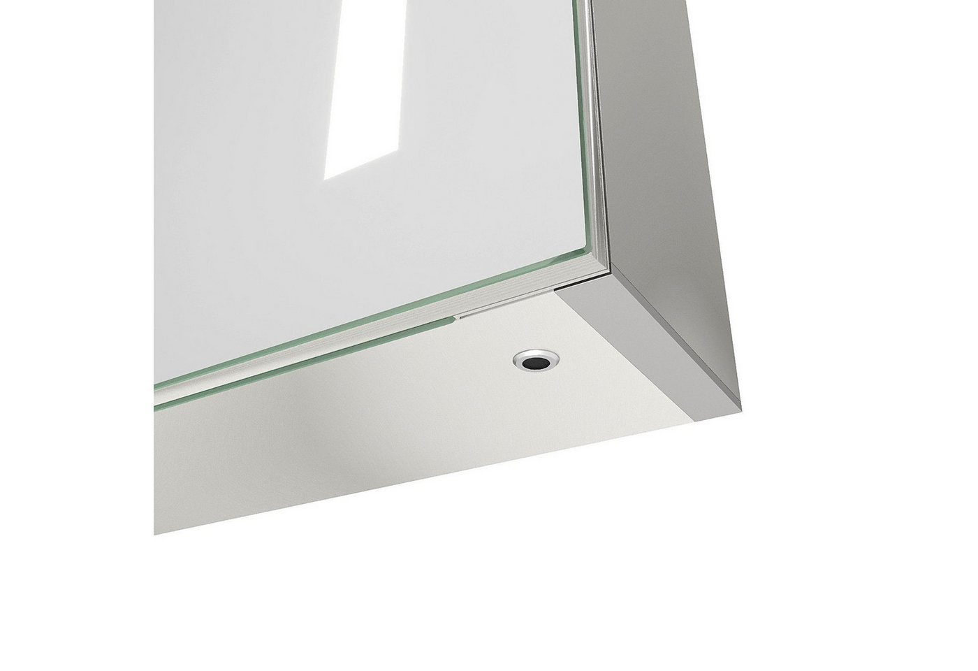 AQUABATOS Badezimmerspiegelschrank mit Led Spiegelschrank Bad mit Steckdose und Beleuchtung breit 60 80cm (Doppelseitige Glasspiegel,Kaltweiß, Infrarot Sensor (IR) Beschlagfrei, 2 Türen,Soft-Close-Funktion