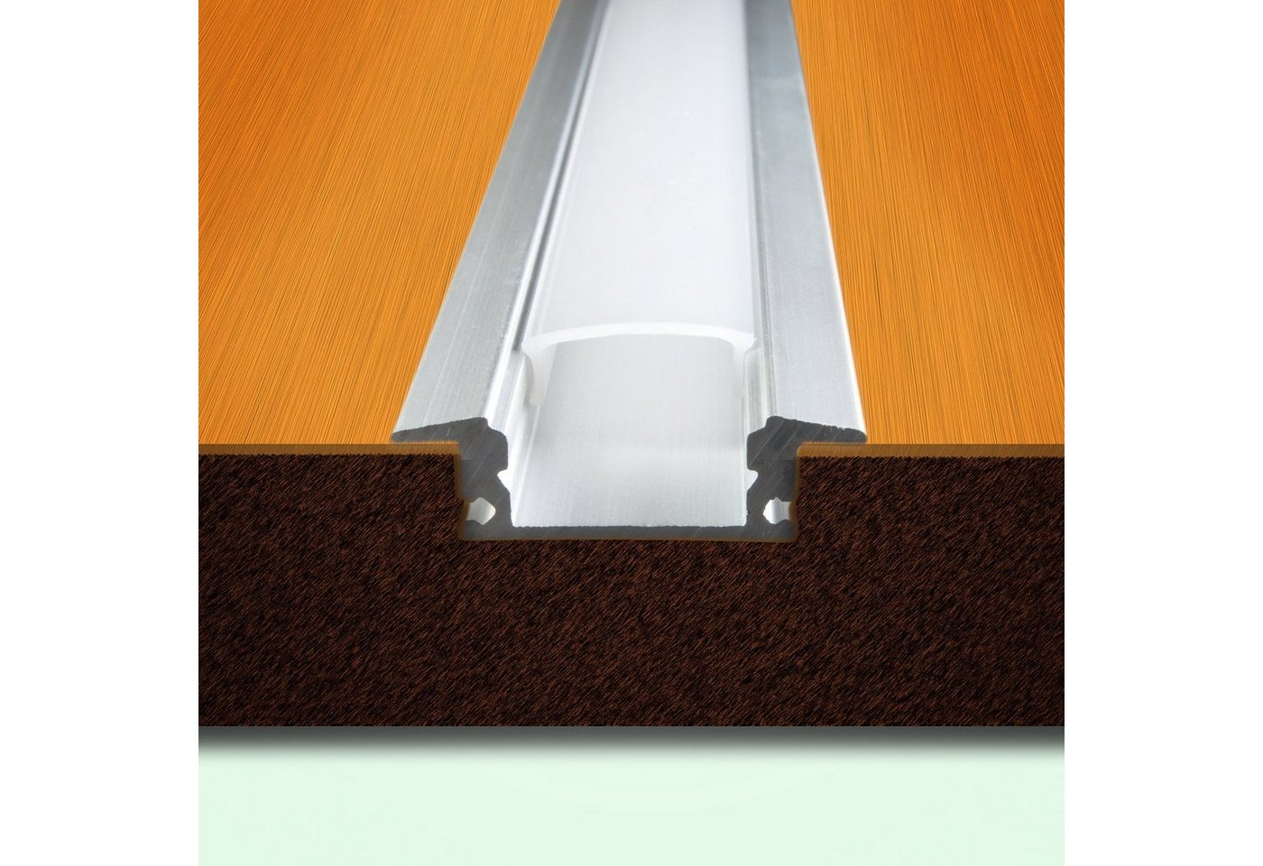 ENERGMiX LED-Stripe-Profil 2 Meter Aluprofile Alu Schiene Profil LED Kanal Schiene für LED Strip, Profil Kanal LED Leiste 200cm inkl. Clips und Endkappen
