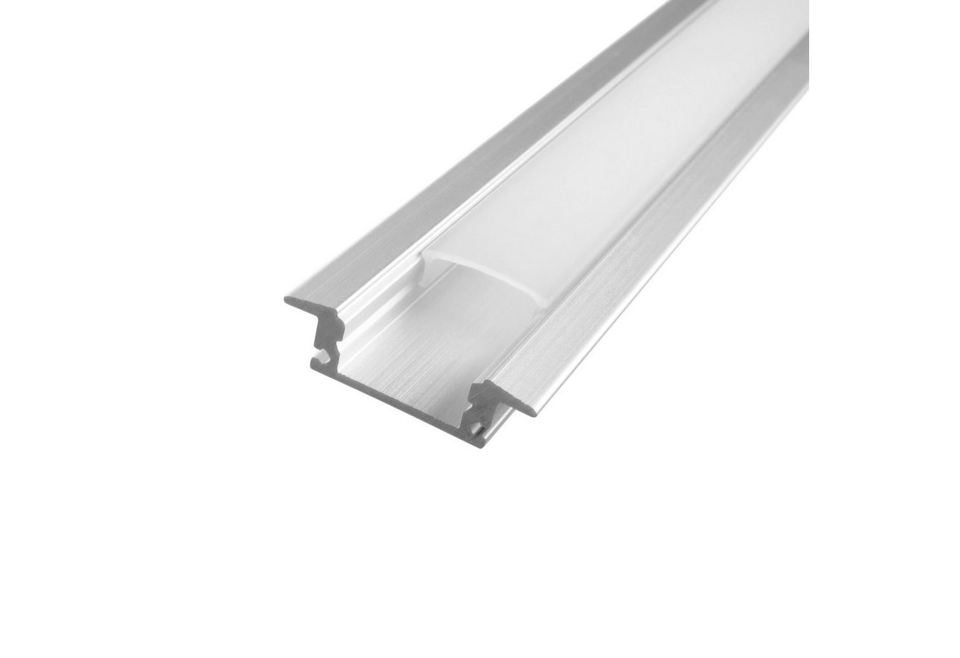 ENERGMiX LED-Stripe-Profil 2 Meter Aluprofile Alu Schiene Profil LED Kanal Schiene für LED Strip, Profil Kanal LED Leiste 200cm inkl. Clips und Endkappen Bild 3