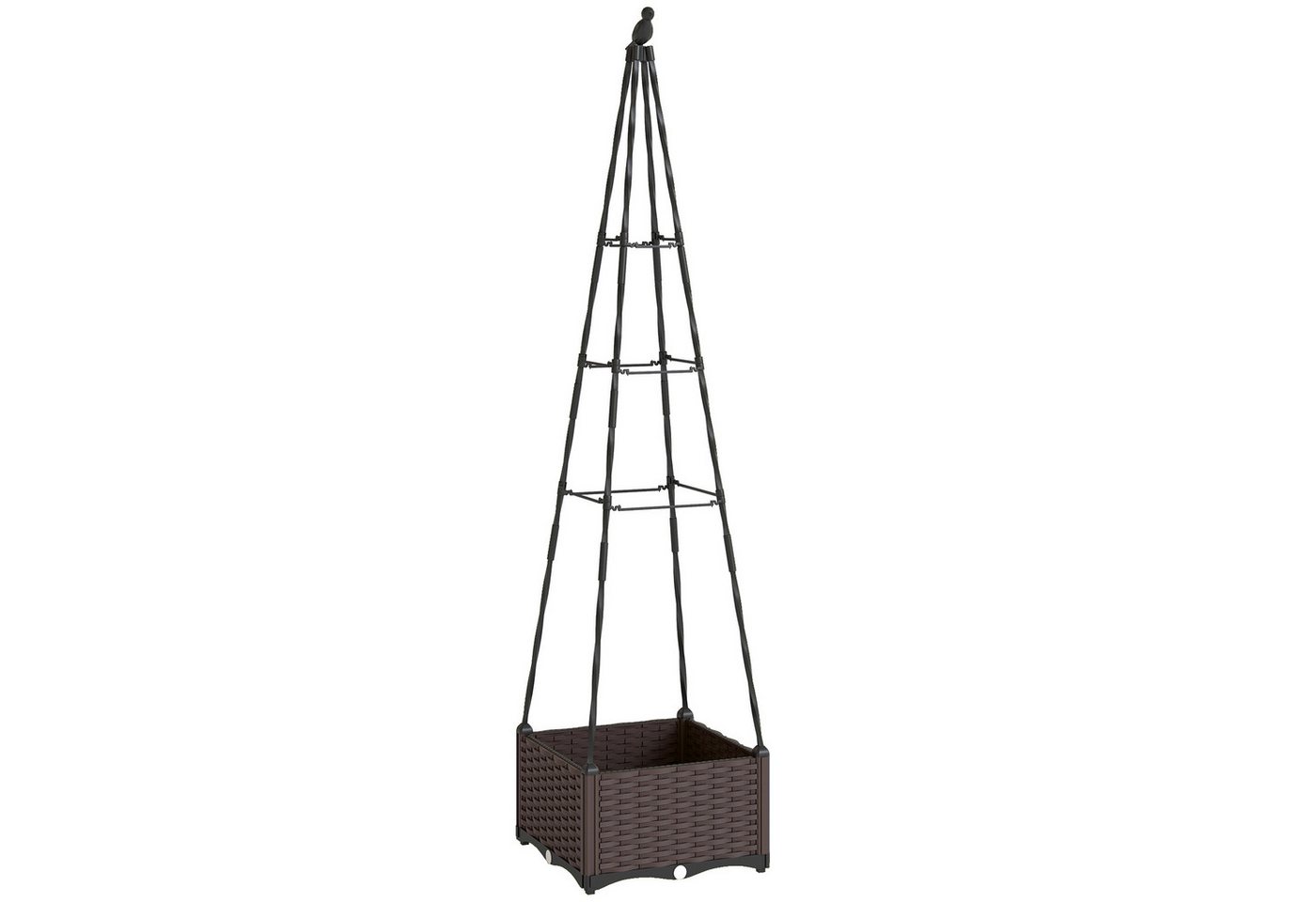MC Star Hochbeet Pflanzkübel mit Metallgitter für Kletterpflanzen, PP-Topf (mit Abflusslöchern und -stopfen, 40 x 40 x 175 cm)